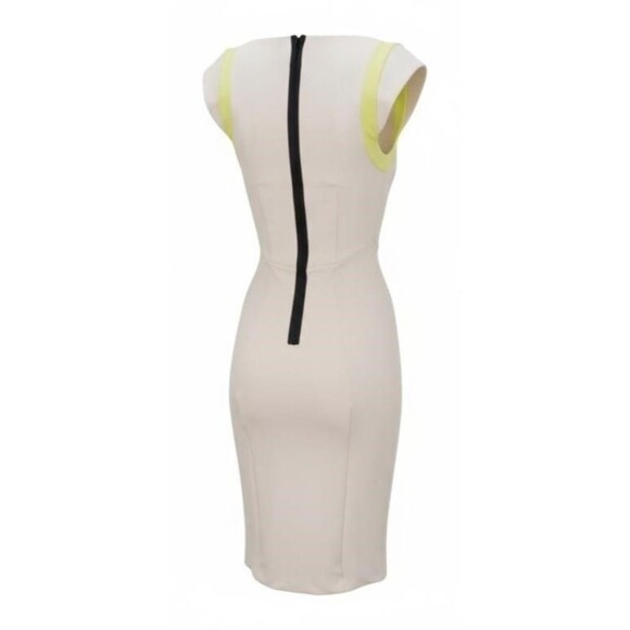 *New French Connection Lolostretch color block dress Bodycon Pencil US2 FR34 UK6 - Picture 3 of 8